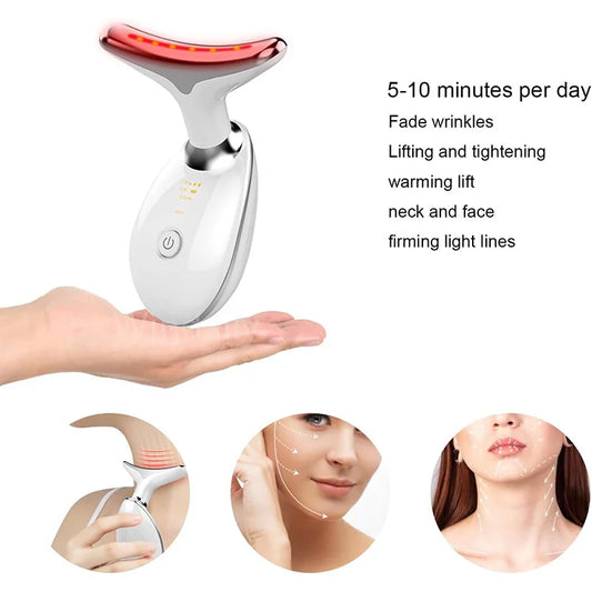 7-Color Anti-Wrinkle Facial & Neck Massager β Skin Tightening, Lifting & Double Chin Reduction Beauty Device