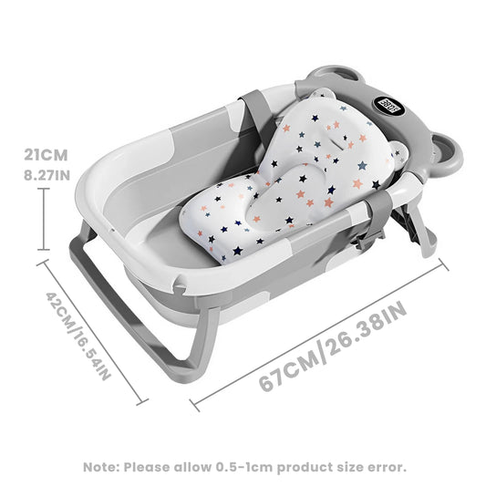 Collapsible Baby Travel Bathtub with Cushion