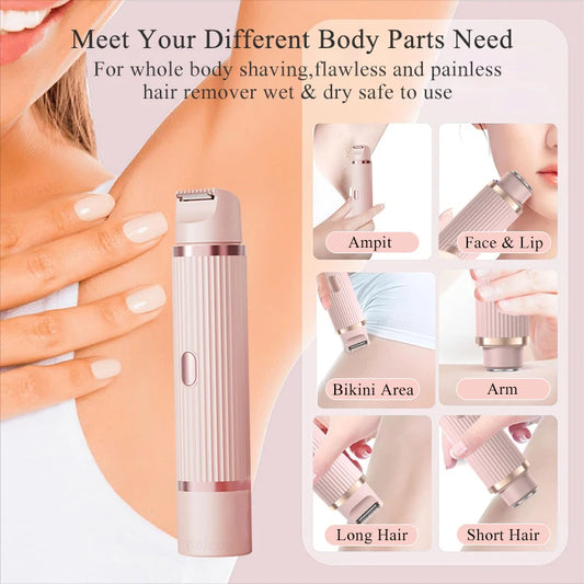 Womenβs Electric Bikini Trimmer | Painless Body & Facial Shaver