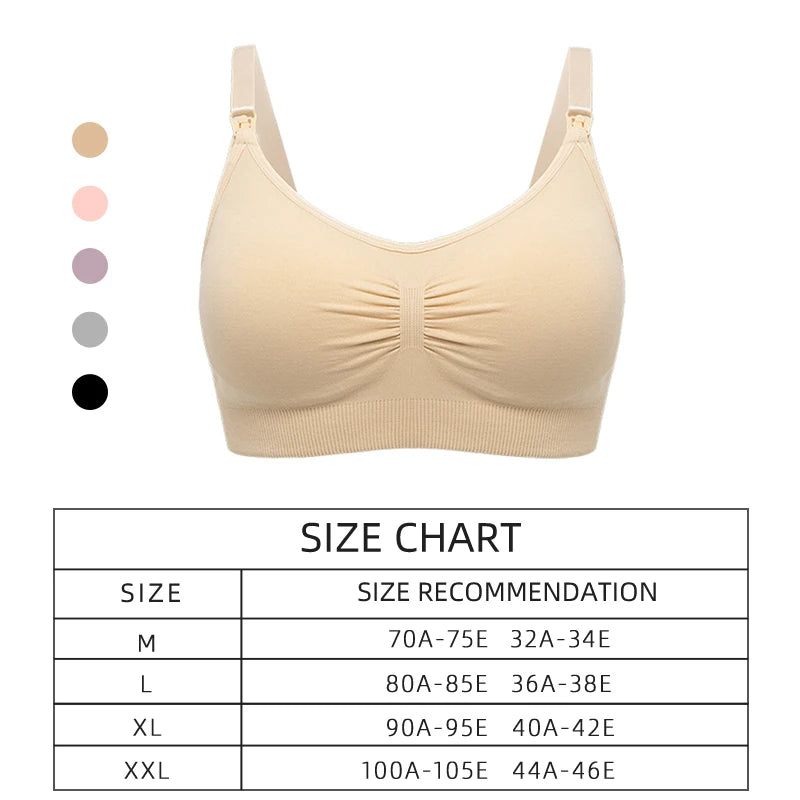 High Quality Plus Size Nursing Bra – Breathable Seamless Maternity Breastfeeding Bra, Wire-Free Push-Up Support