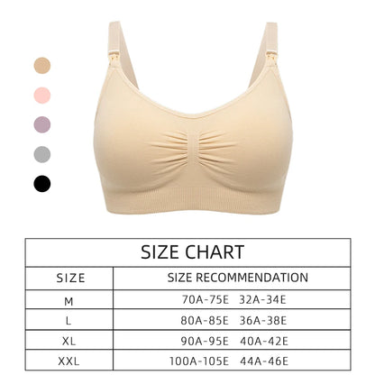 High Quality Plus Size Nursing Bra – Breathable Seamless Maternity Breastfeeding Bra, Wire-Free Push-Up Support