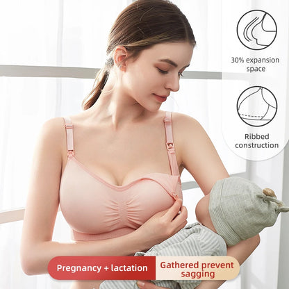 High Quality Plus Size Nursing Bra – Breathable Seamless Maternity Breastfeeding Bra, Wire-Free Push-Up Support
