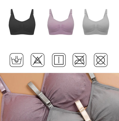 High Quality Plus Size Nursing Bra – Breathable Seamless Maternity Breastfeeding Bra, Wire-Free Push-Up Support