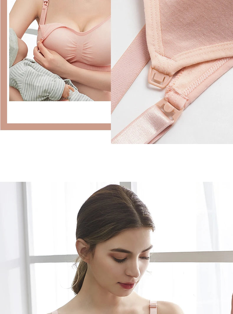 High Quality Plus Size Nursing Bra – Breathable Seamless Maternity Breastfeeding Bra, Wire-Free Push-Up Support