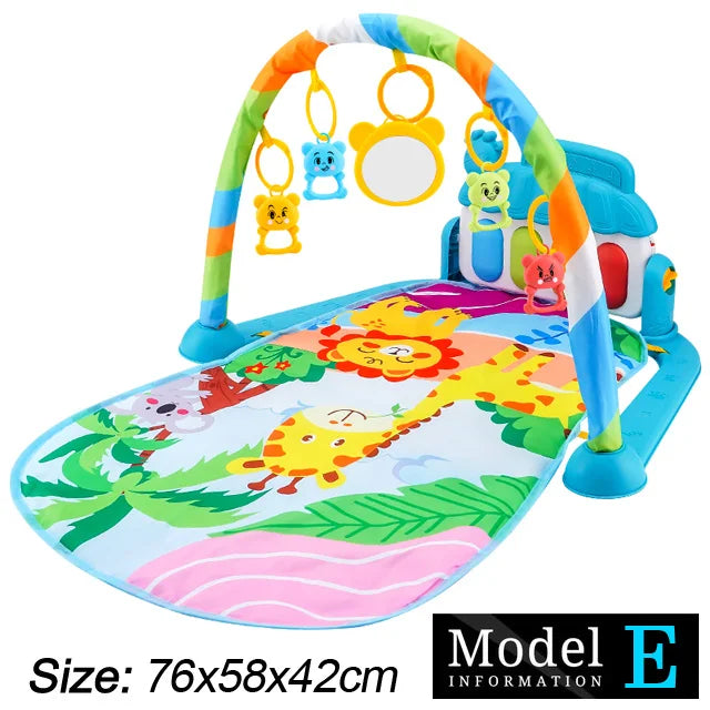 Baby Fitness Stand Music Play Gym – Piano Crawling Mat & Pedal Game Pad, Early Education Toy