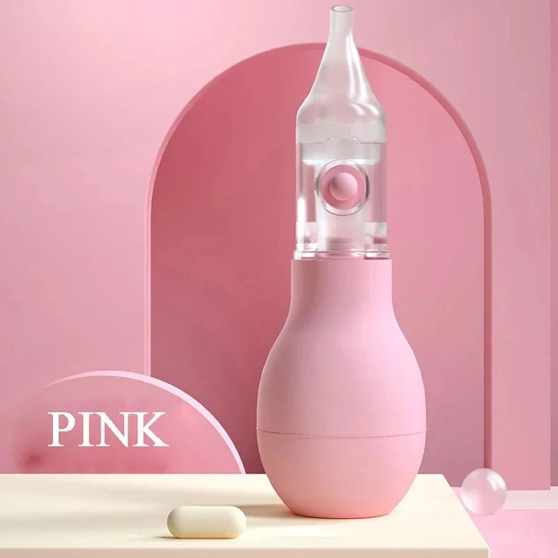 Soft Baby Nasal Aspirator – Anti-Backflow Silicone Nose Sucker, Newborn Safe Air-Pump Nose Cleaner