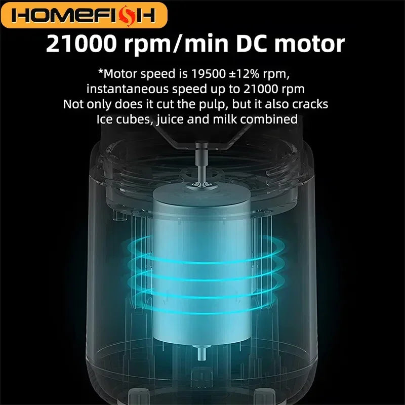 HOMEFISH Portable Juice Extractor – Rechargeable Mini Juice Cup for Juicing, Milkshakes & Mixing