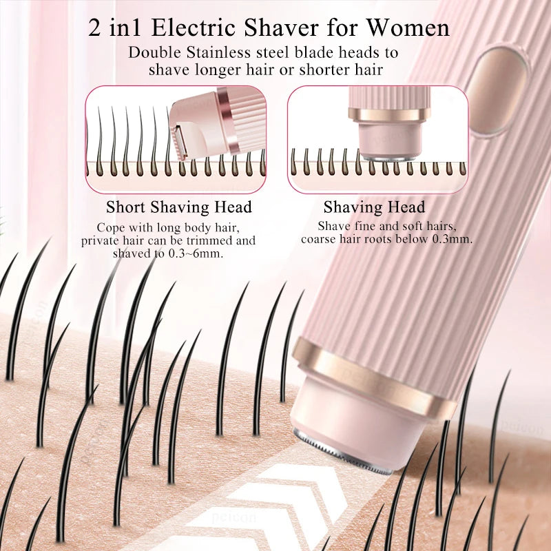 Women’s Electric Bikini Trimmer | Painless Body & Facial Shaver