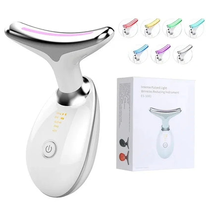 7-Color Anti-Wrinkle Facial & Neck Massager – Skin Tightening, Lifting & Double Chin Reduction Beauty Device