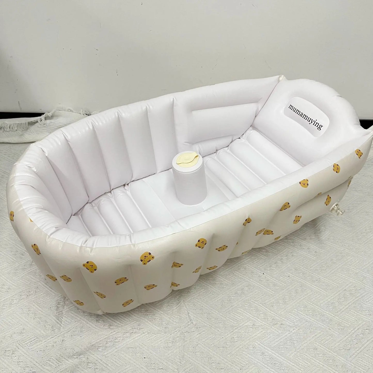 Inflatable Baby Bathtub with Air Pump – Portable Toddler Bathing Tub Chair with Back Support