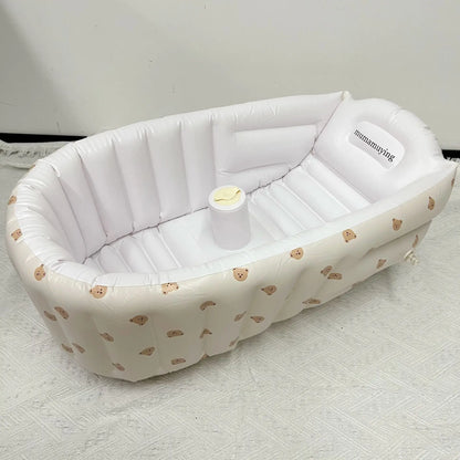 Inflatable Baby Bathtub with Air Pump – Portable Toddler Bathing Tub Chair with Back Support