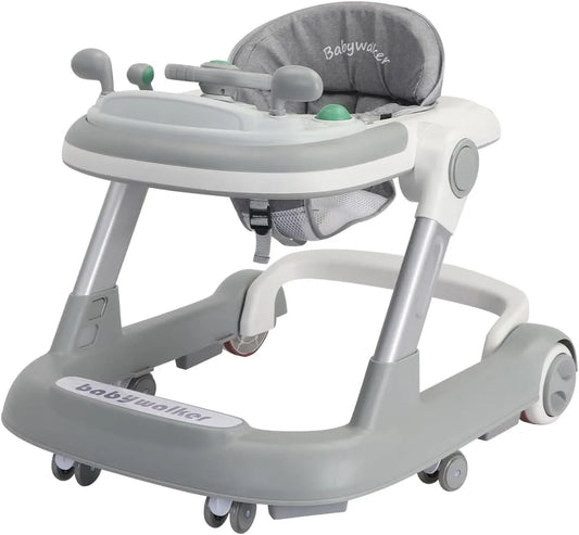 2 in 1 Baby Walker & Push Walker | Toddler Walking Aid with Removable Feeding Tray & Music Tray