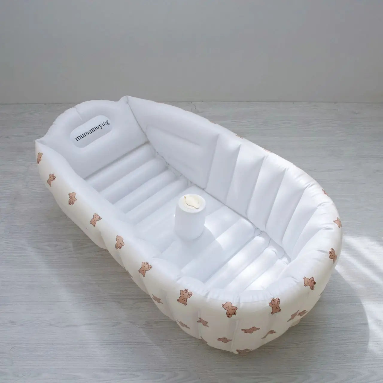 Inflatable Baby Bathtub with Air Pump – Portable Toddler Bathing Tub Chair with Back Support