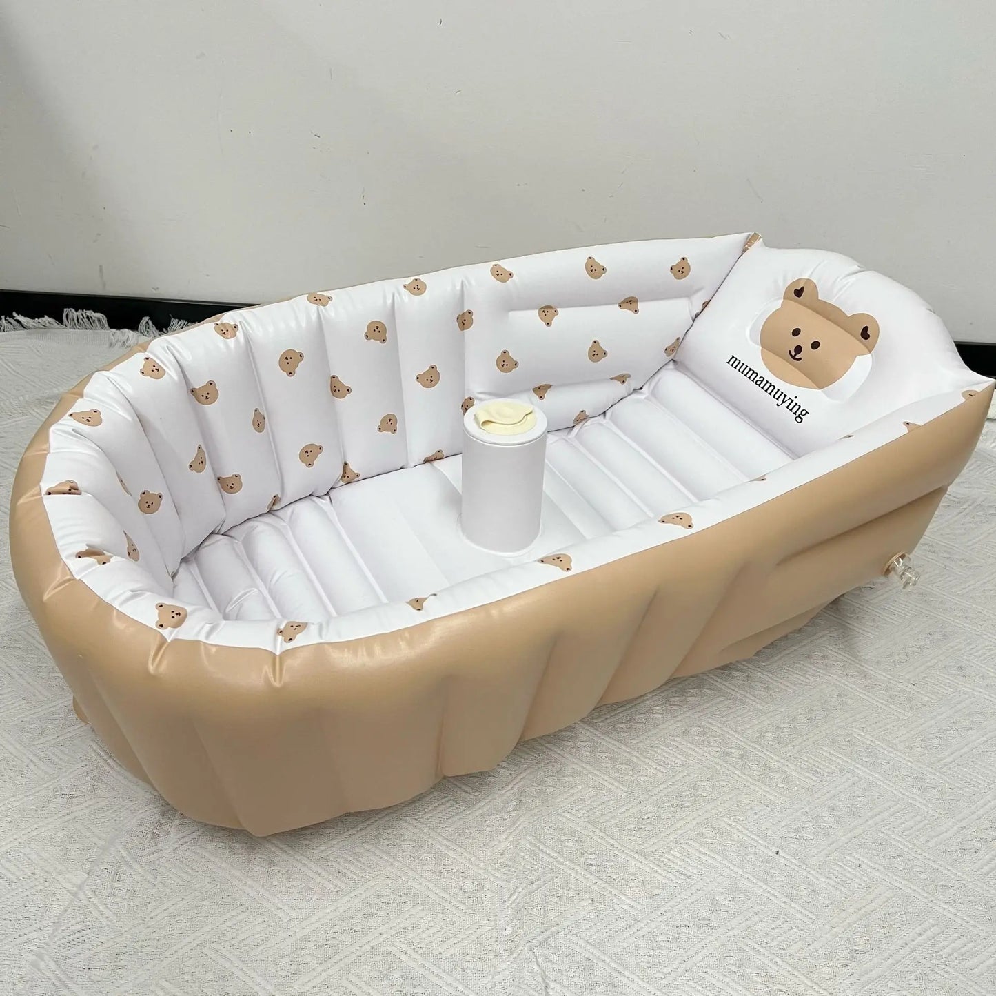 Inflatable Baby Bathtub with Air Pump – Portable Toddler Bathing Tub Chair with Back Support