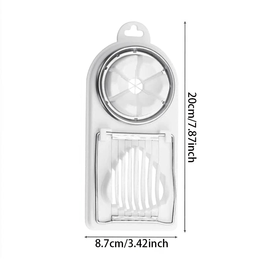 Multifunctional 2-in-1 Egg Cutter – PP Base Stainless Steel Wire Pull Egg Slicer, High-Quality Kitchen Tool