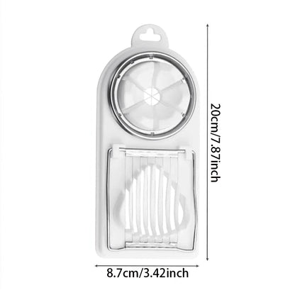 Multifunctional 2-in-1 Egg Cutter – PP Base Stainless Steel Wire Pull Egg Slicer, High-Quality Kitchen Tool