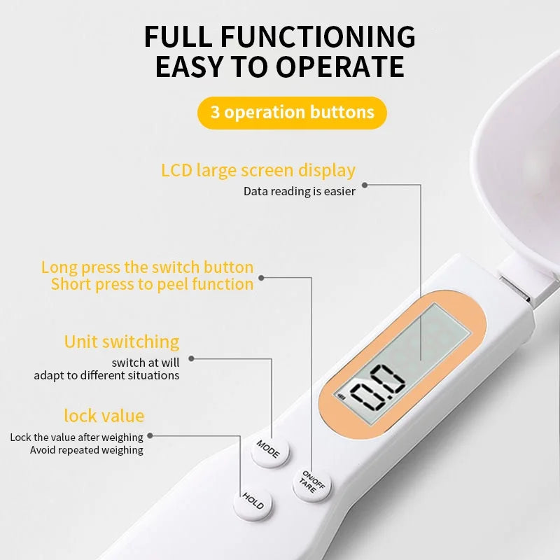 Mini Digital Spoon Scale 0.1–500g | LCD Electronic Kitchen Measuring Spoon | Coffee, Milk Powder & Baking Scale