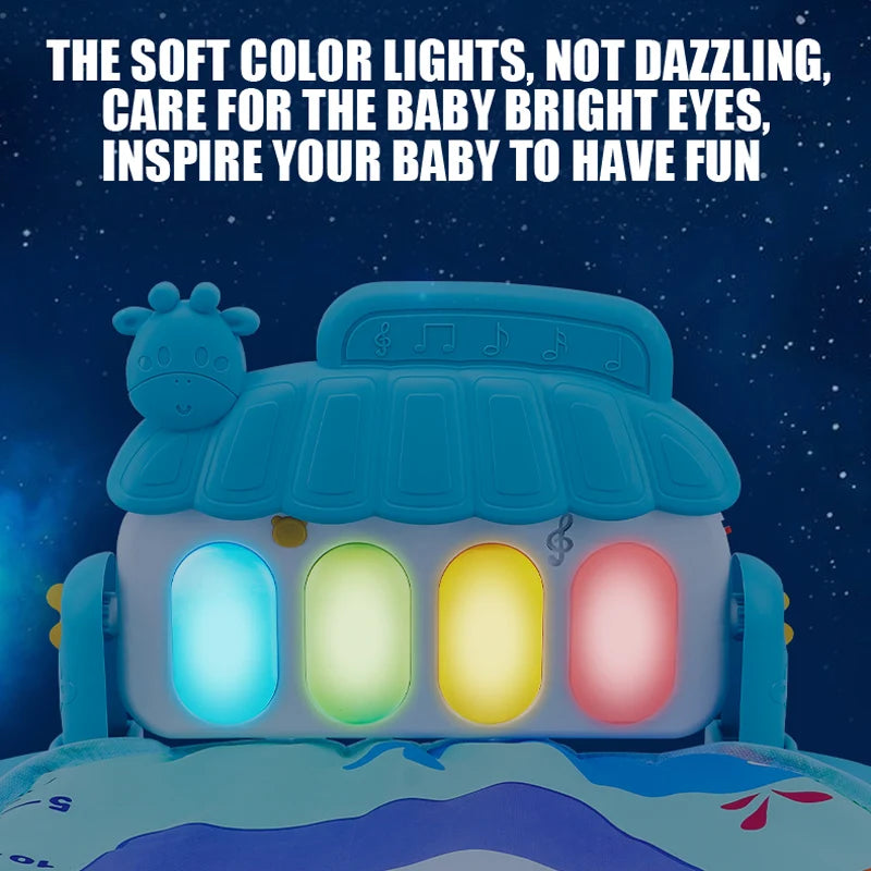 Baby Fitness Stand Music Play Gym – Piano Crawling Mat & Pedal Game Pad, Early Education Toy