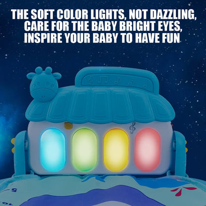 Baby Fitness Stand Music Play Gym – Piano Crawling Mat & Pedal Game Pad, Early Education Toy