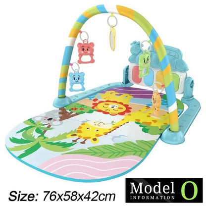 Baby Fitness Stand Music Play Gym – Piano Crawling Mat & Pedal Game Pad, Early Education Toy