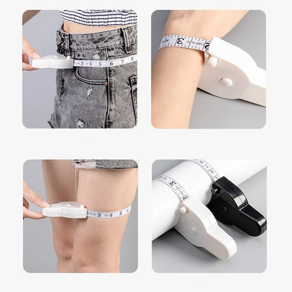150cm Automatic Retractable Body Measuring Tape | Fitness Waist, Arm & Chest Measure (CM & Inch)
