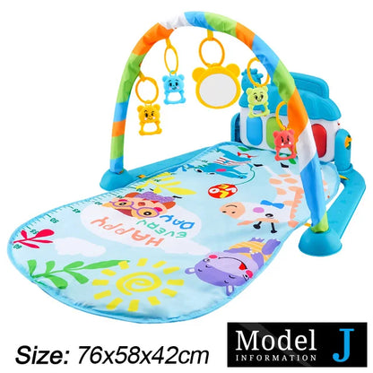 Baby Fitness Stand Music Play Gym – Piano Crawling Mat & Pedal Game Pad, Early Education Toy