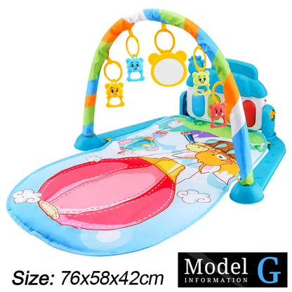 Baby Fitness Stand Music Play Gym – Piano Crawling Mat & Pedal Game Pad, Early Education Toy