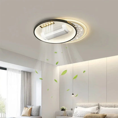 Quiet Invisible Leafless Ceiling Fan with LED Light – Remote Control Fan & Lighting for Living Room and Bedroom