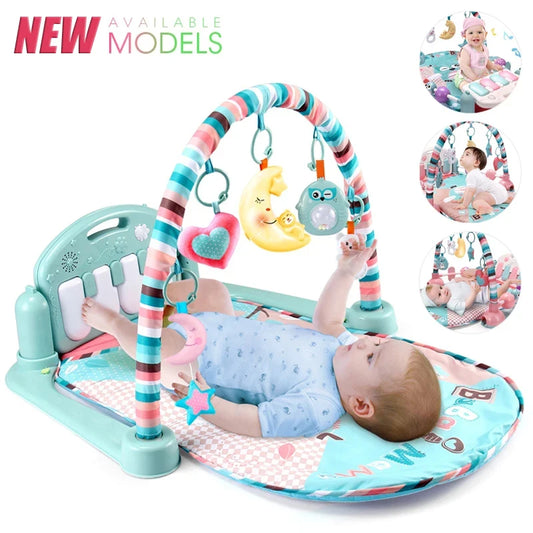 Baby Fitness Stand Music Play Gym – Piano Crawling Mat & Pedal Game Pad, Early Education Toy