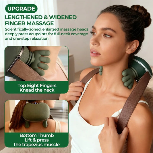 4D Bionic Finger Neck & Shoulder Massager – Cervical Trapezius Kneading Massage Shawl