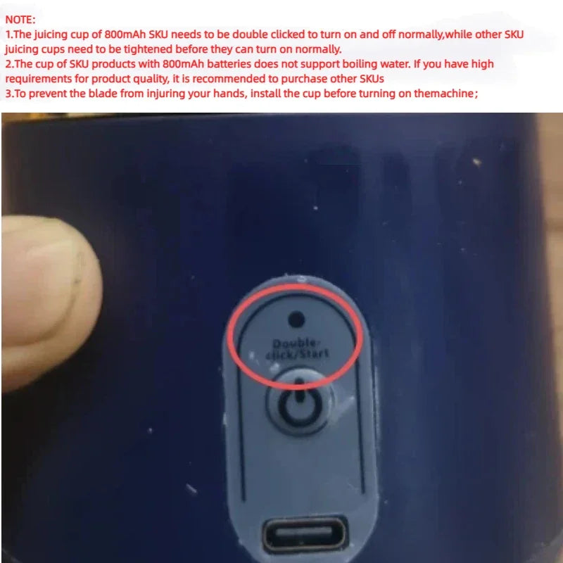 HOMEFISH Portable Juice Extractor – Rechargeable Mini Juice Cup for Juicing, Milkshakes & Mixing