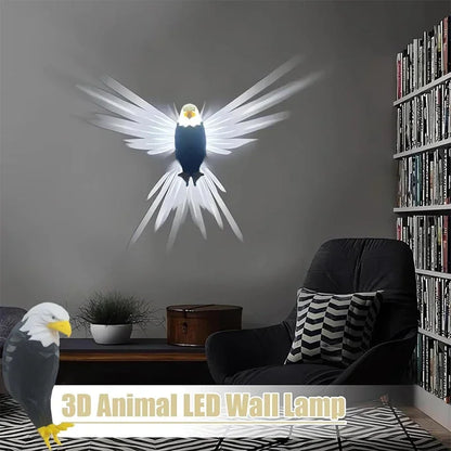 3D Wall Lamp Eagle Shape Projector | Modern Creative Atmosphere Light 3D Printed Animal Wall Lamp for Halloween & Christmas
