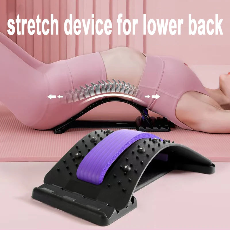 Lumbar Stretcher Device for Lower Back Pain – Yoga Spine Correction & Chiropractic Back Support Pillow