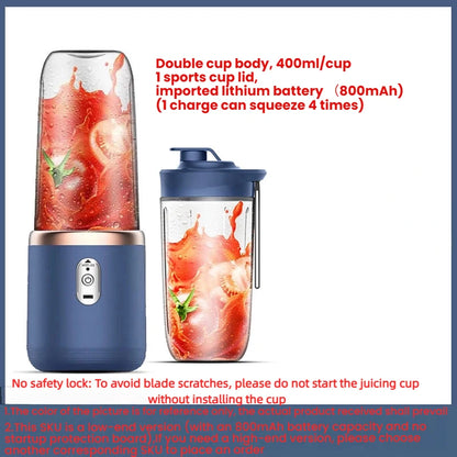 HOMEFISH Portable Juice Extractor – Rechargeable Mini Juice Cup for Juicing, Milkshakes & Mixing