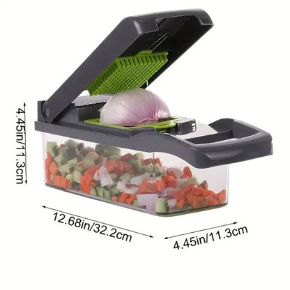 Vegetable Chopper & Mandoline Slicer with Container – Onion Cutter, Cheese Grater & Salad Veggie Chopper Kitchen Tool