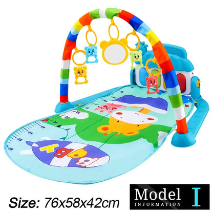 Baby Fitness Stand Music Play Gym – Piano Crawling Mat & Pedal Game Pad, Early Education Toy