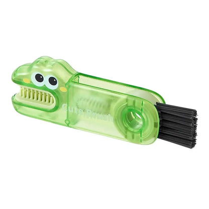 3 In 1 Multifunctional Cup Lid Brush | Cute Crocodile Cup Mouth Gap Cleaning Tool Portable Durable Scrubber