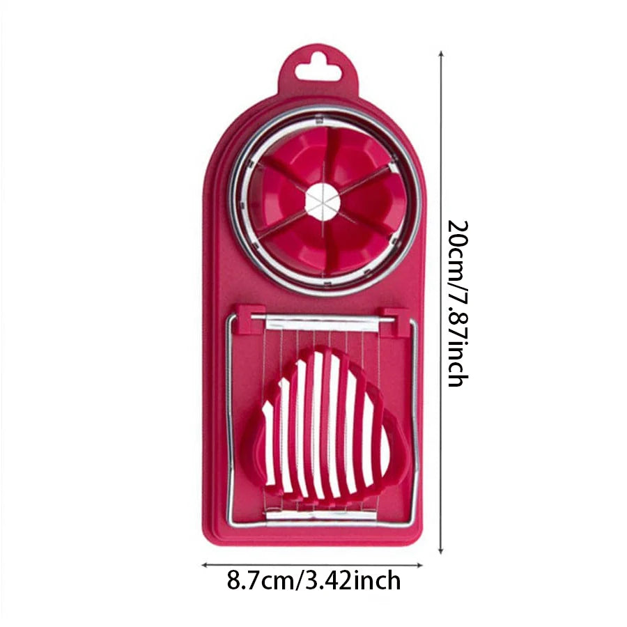 Multifunctional 2-in-1 Egg Cutter – PP Base Stainless Steel Wire Pull Egg Slicer, High-Quality Kitchen Tool