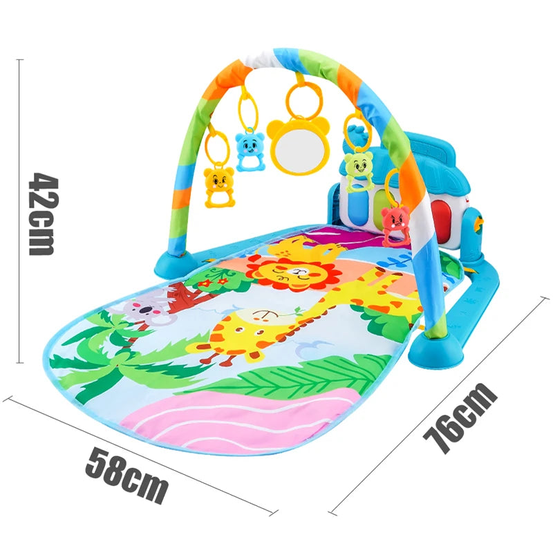 Baby Fitness Stand Music Play Gym – Piano Crawling Mat & Pedal Game Pad, Early Education Toy