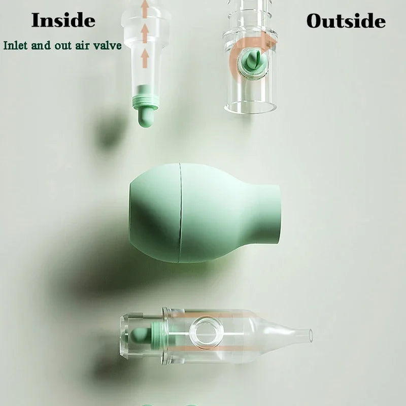 Soft Baby Nasal Aspirator – Anti-Backflow Silicone Nose Sucker, Newborn Safe Air-Pump Nose Cleaner