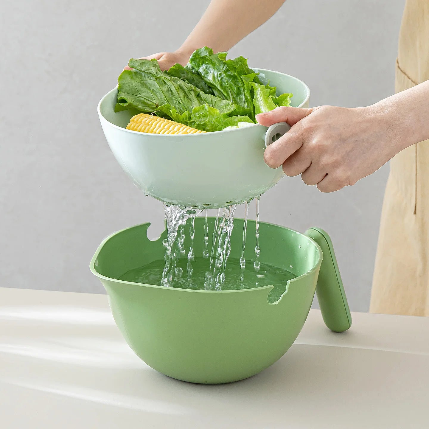 One-Hand Swivel | Detachable | Multi-Purpose Fruit & Vegetable Cleaner