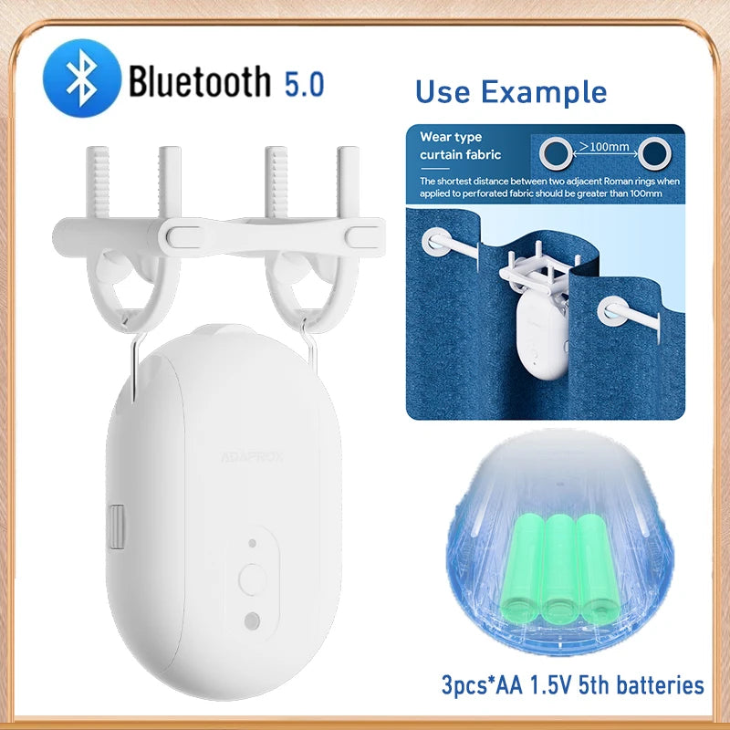 Tuya Smart Curtain Robot Motor with Hooks | Bluetooth / Zigbee Curtain Opener
